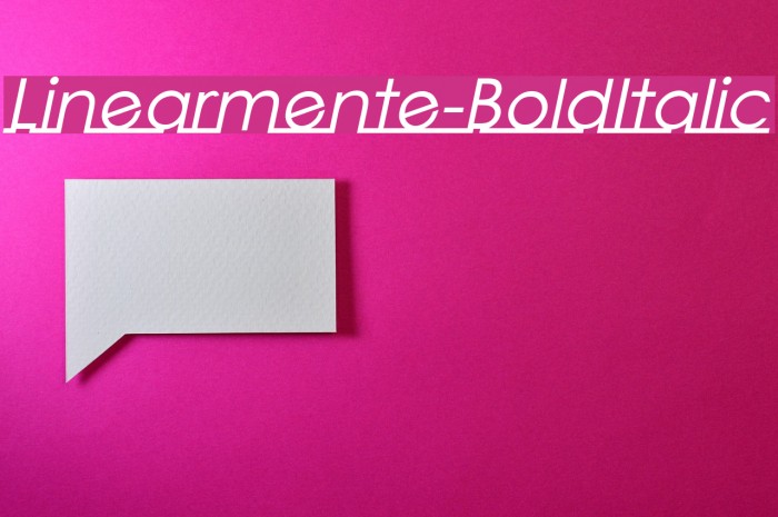 Linearmente-BoldItalic Font examples