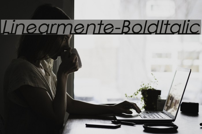 Linearmente-BoldItalic Font examples