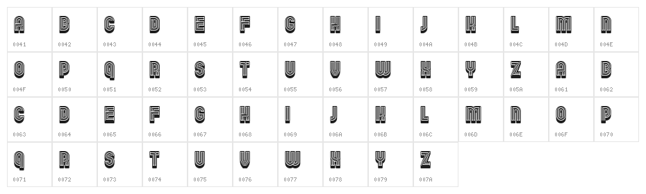 Linearo Straight Regular Character Map