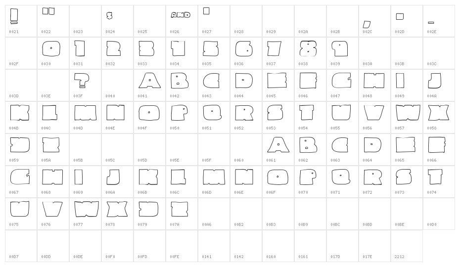 Linemaster-Regular Character Map