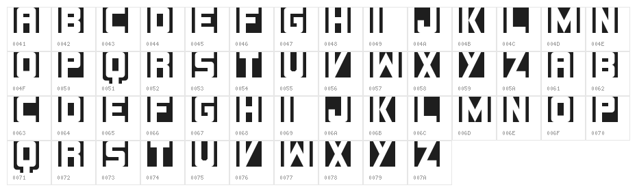 Lines Regular Character Map