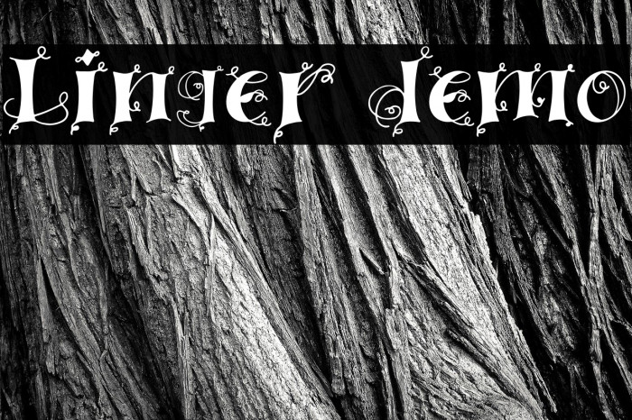 Linger demo Font examples