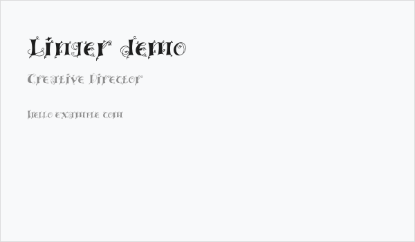 Linger demo Business Card