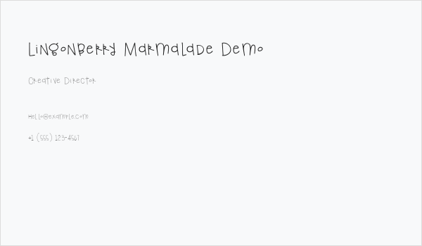 Lingonberry Marmalade Demo Business Card