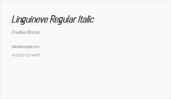 Linguineve Regular Italic Business Card