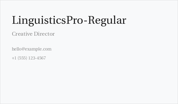 LinguisticsPro-Regular Business Card