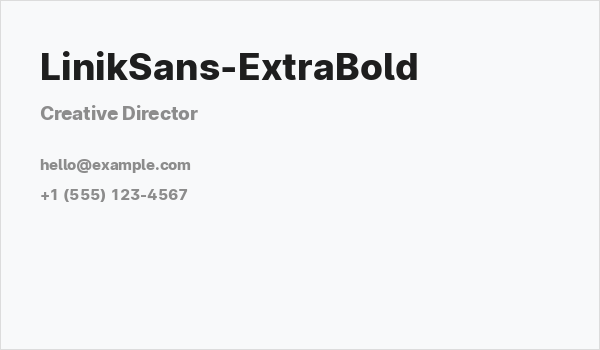 LinikSans-ExtraBold Business Card