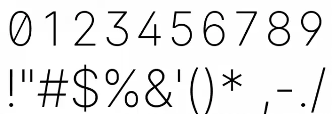 LinikSans-ExtraLight Font OTHER CHARS