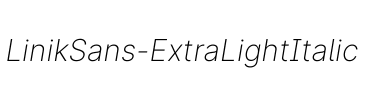 LinikSans-ExtraLightItalic  Frei Schriftart Herunterladen