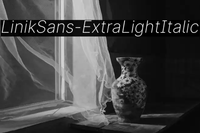 LinikSans-ExtraLightItalic Font examples