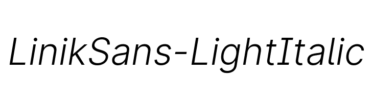 LinikSans-LightItalic  Free Fonts Download