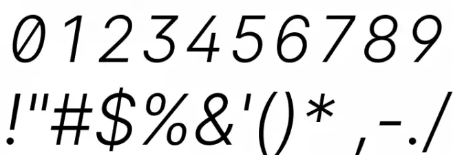 LinikSans-LightItalic Font OTHER CHARS