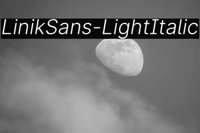 LinikSans-LightItalic Font examples