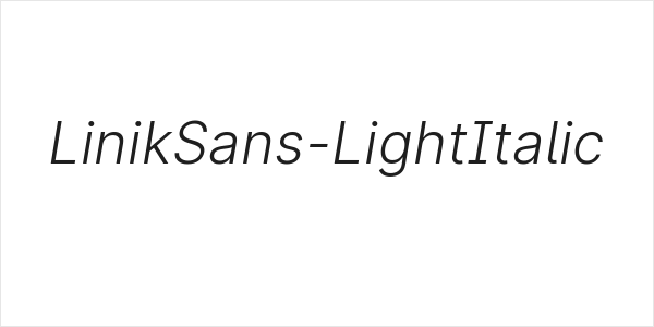 LinikSans-LightItalic Logo