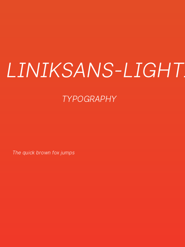 LinikSans-LightItalic Poster