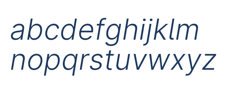 LinikSans-LightItalic Lowercase
