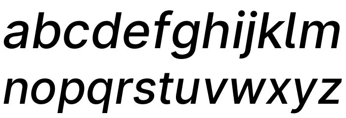 LinikSans-MediumItalic Font LOWERCASE