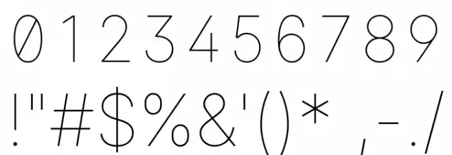 LinikSans-Thin Font OTHER CHARS