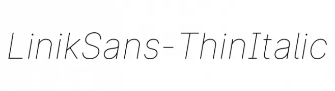 LinikSans-ThinItalic  Descarca Fonturi Gratis