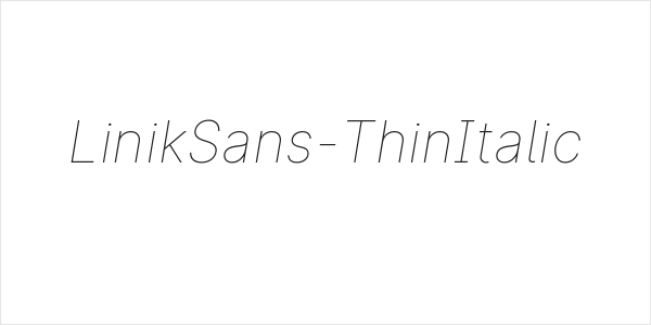 LinikSans-ThinItalic Logo