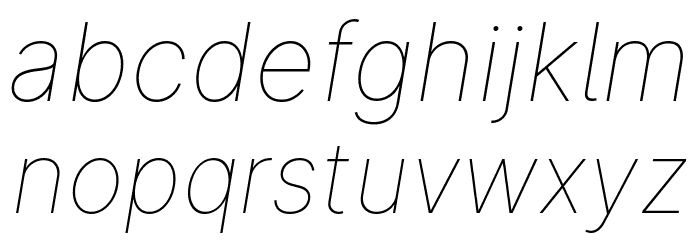 LinikSans-ThinItalic Font LOWERCASE