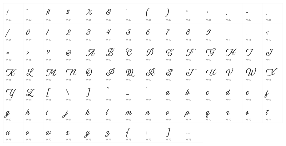 LinkgrayDEMO Character Map