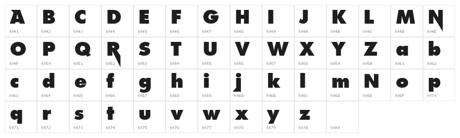 Linkin Park Extra Bold Character Map