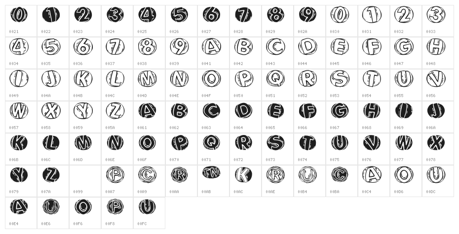 LinoCapsAR Character Map