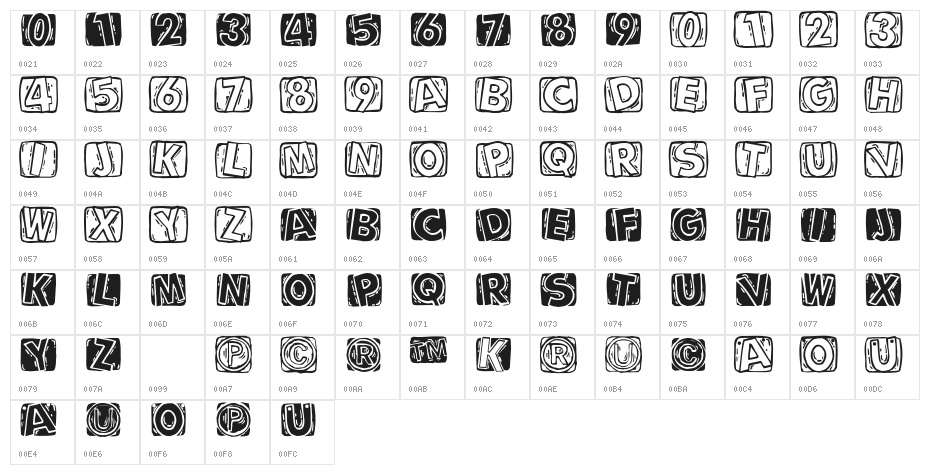 LinoCapsA Character Map