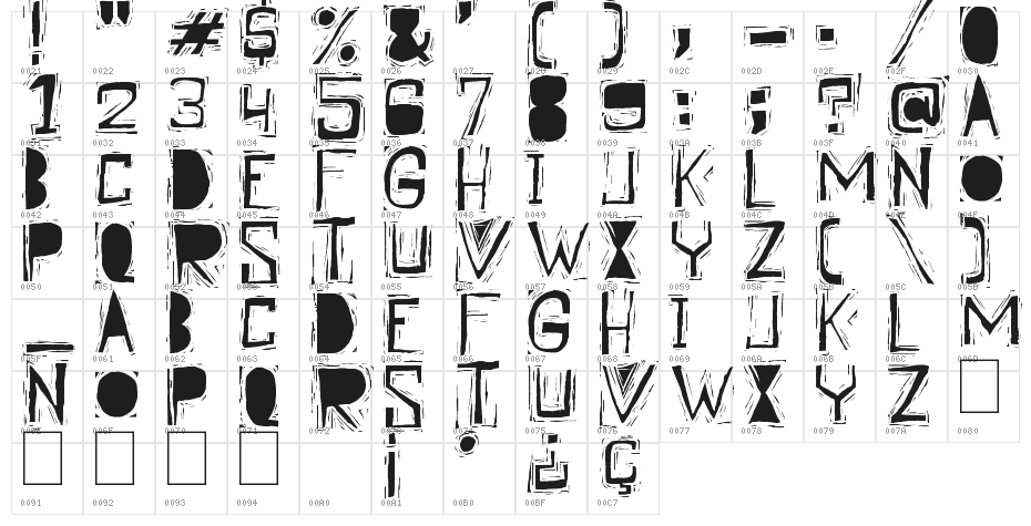 Linographer Character Map