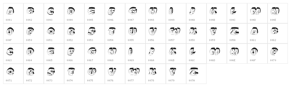 Lintel Bubbled Regular Character Map