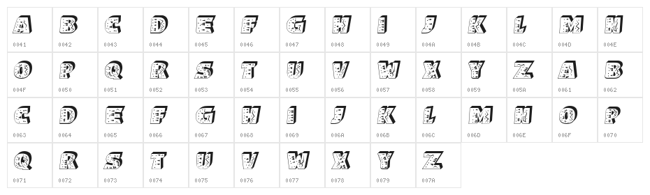 Lintel Regular Character Map