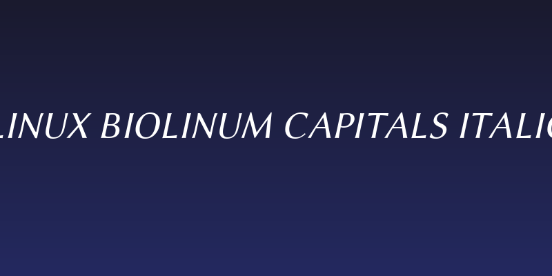 Linux Biolinum Capitals Italic Social Header