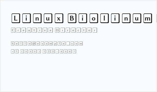 Linux Biolinum Keyboard Business Card