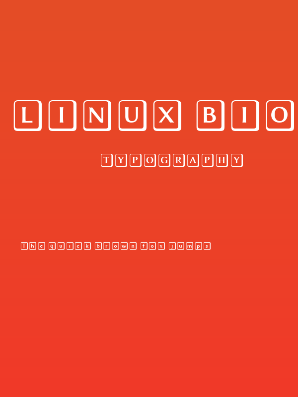 Linux Biolinum Keyboard Poster