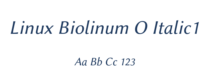Linux Biolinum O Italic1 Font Preview