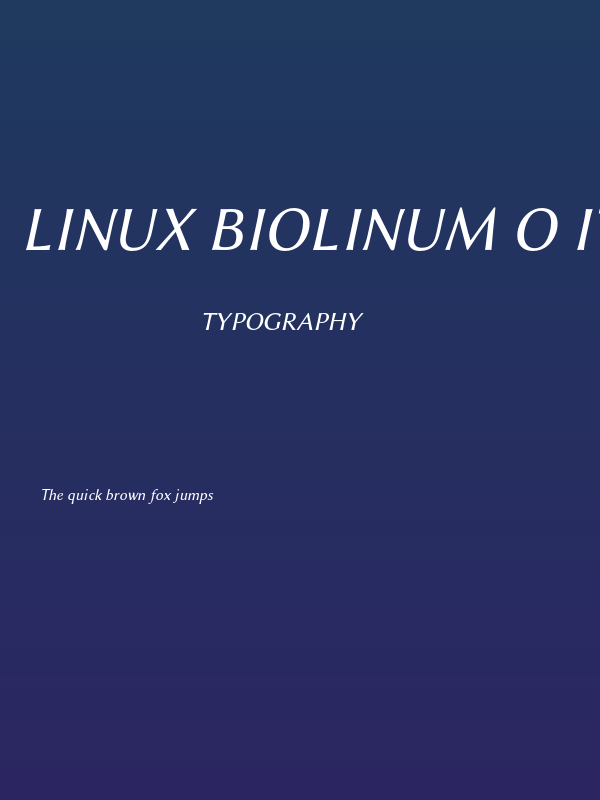 Linux Biolinum O Italic1 Poster