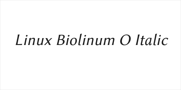 Linux Biolinum O Italic Logo