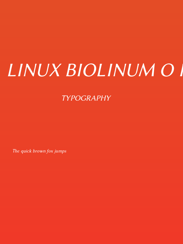Linux Biolinum O Italic Poster