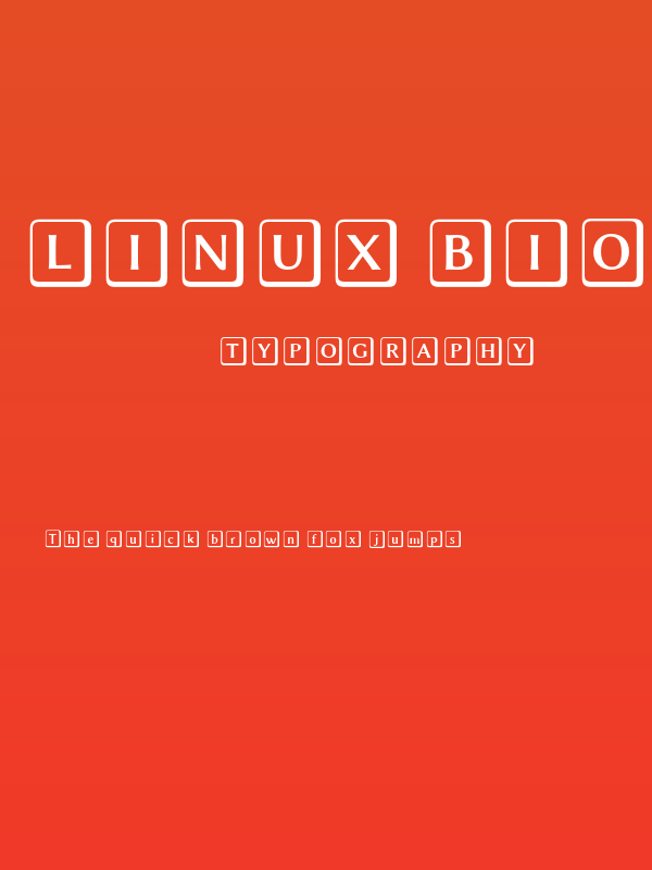Linux Biolinum O Keyboard Poster