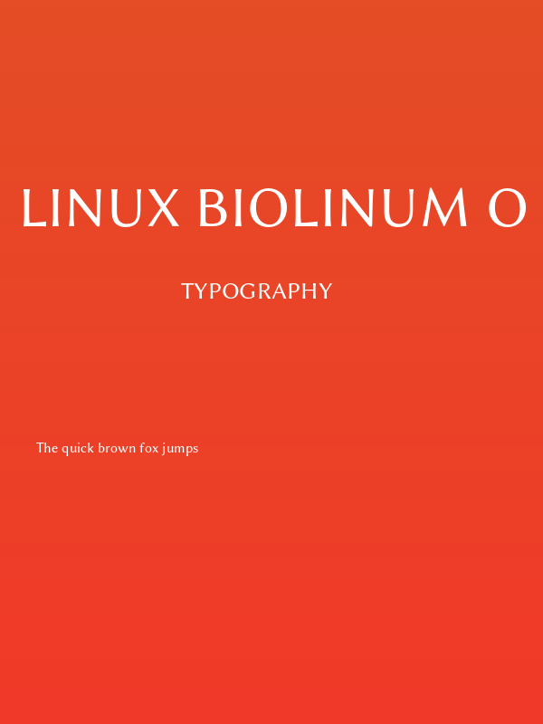 Linux Biolinum O Poster