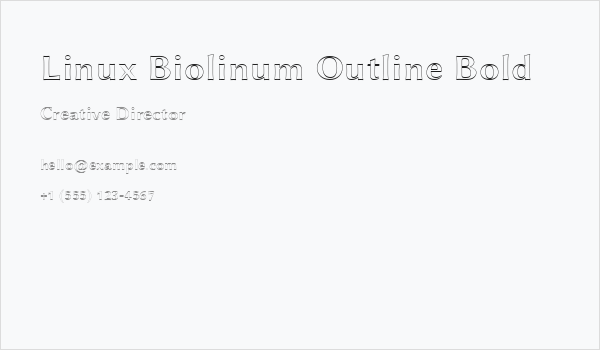 Linux Biolinum Outline Bold Business Card
