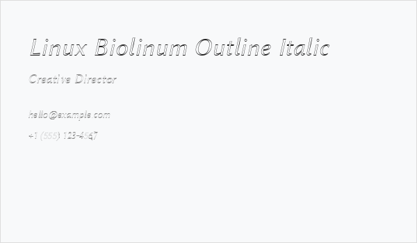 Linux Biolinum Outline Italic Business Card