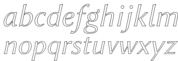 Linux Biolinum Outline Italic Font LOWERCASE