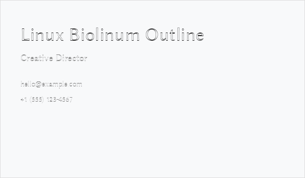 Linux Biolinum Outline Business Card