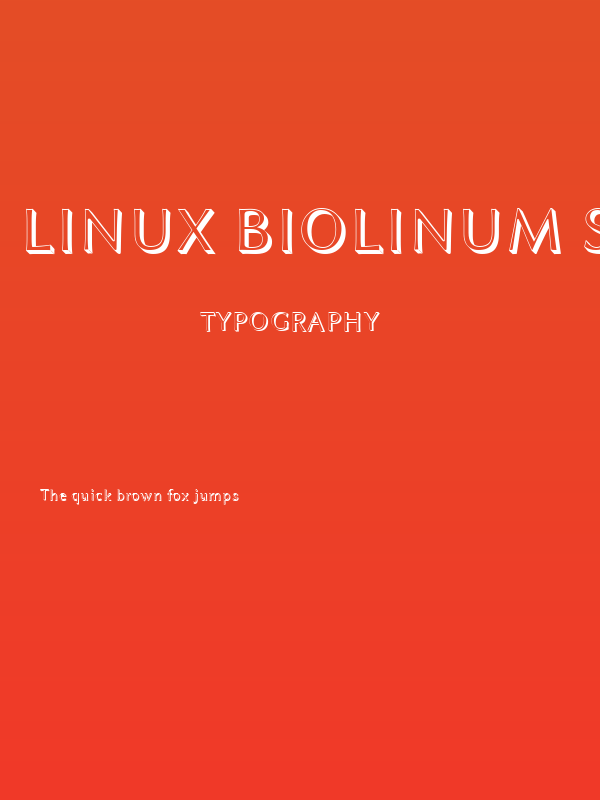 Linux Biolinum Shadow Poster