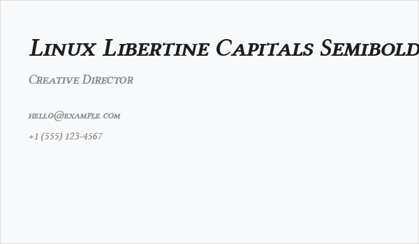 Linux Libertine Capitals Semibold Italic Business Card
