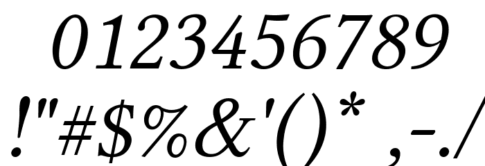 Linux Libertine Italic Font OTHER CHARS
