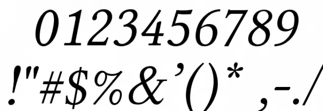 Linux Libertine O Italic Font OTHER CHARS