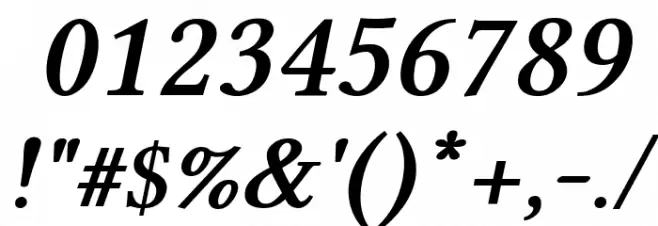 Linux Libertine Semibold Italic Font OTHER CHARS